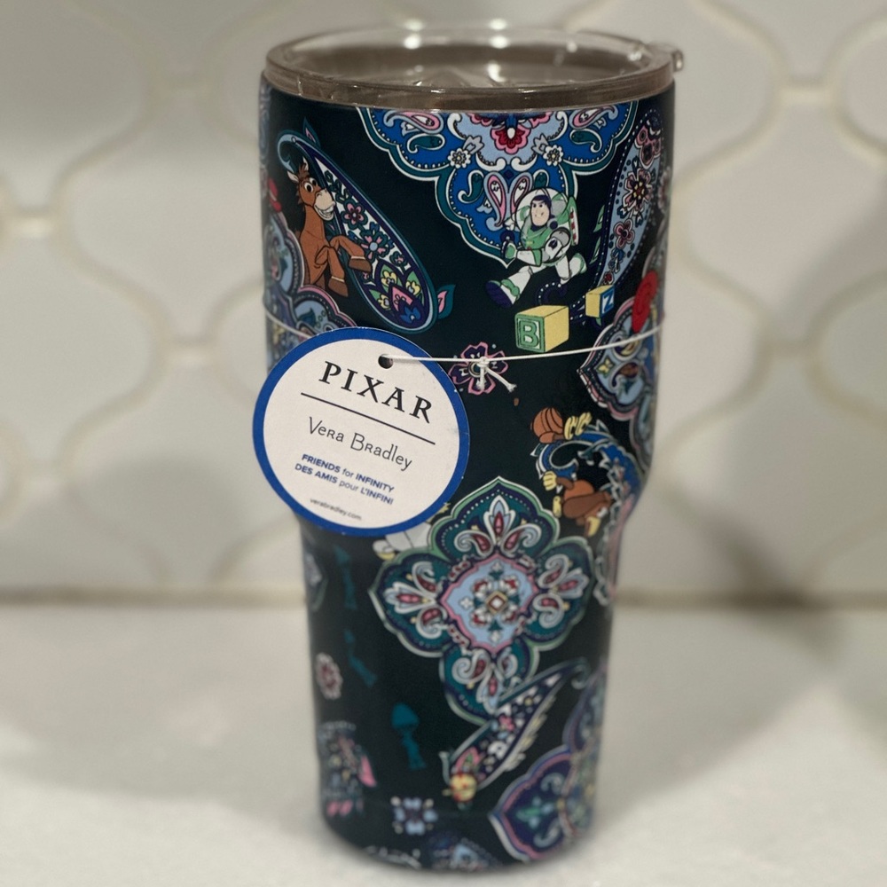 VERA BRADLEY DISNEY PIXAR TOY STORY STAINLESS STEEL TUMBLER:NWT ANDY'S ROOM 28oz